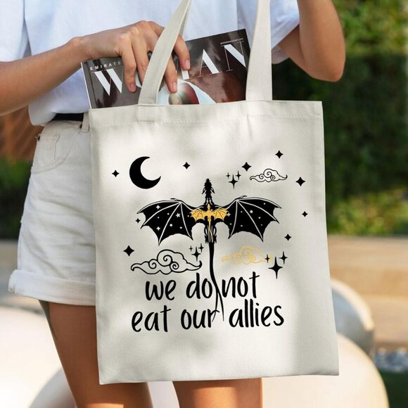 Cotton Tote Bag Reusable Shopping Bag Bookish Shoulder Bag Versatile - Picture 3 of 6